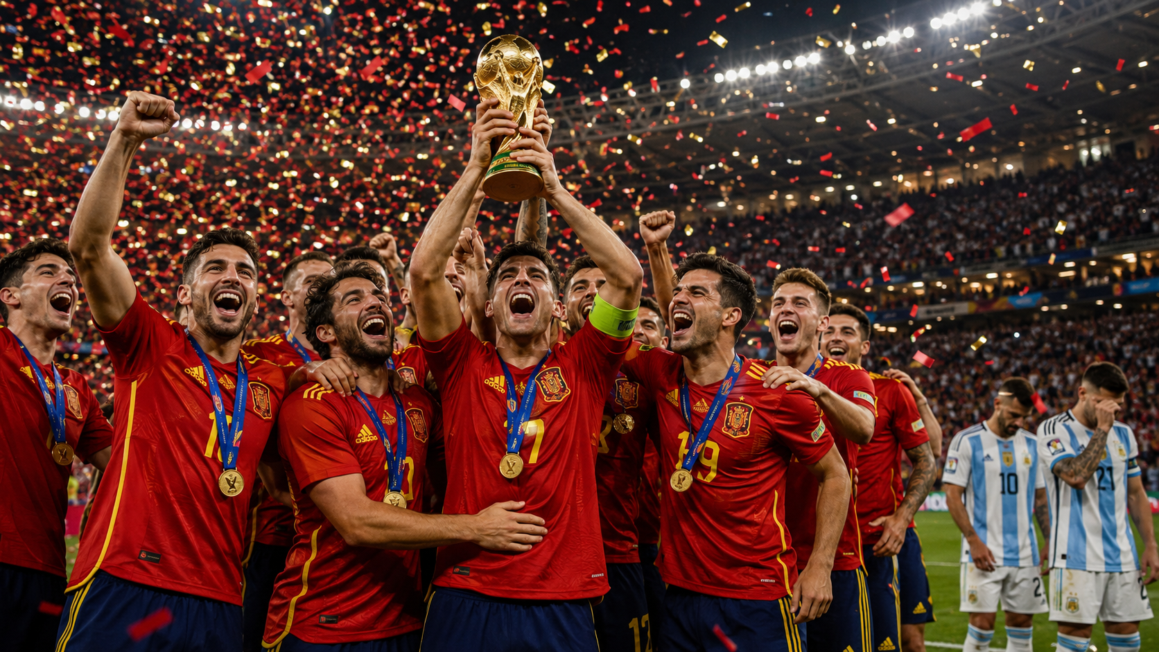 La selección española celebra la conquista del Mundial de fútbol de 2026